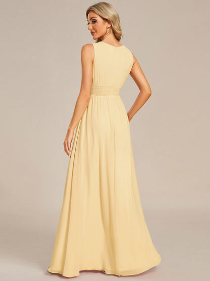 ever KALIA|Simple Sleeveless A-line Chiffon Bridesmaid Dress with Hollow Out Detail