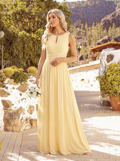 ever KALIA|Hollow Out Sleeveless Maxi Wedding Guest Dress