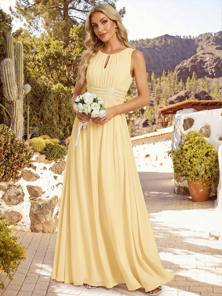 ever KALIA|Hollow Out Sleeveless Maxi Wedding Guest Dress