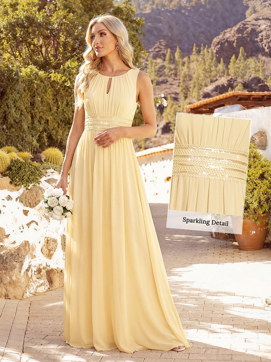 ever KALIA|Hollow Out Sleeveless Maxi Wedding Guest Dress
