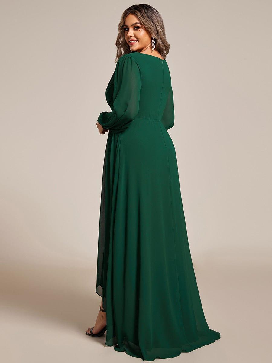 ever GRIFFIN|A-Line Pleated See-Through Long Lantern Midi Chiffon Bridesmaid Dress