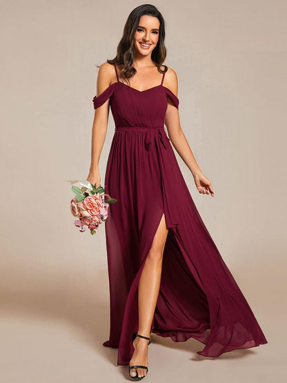 ever ADA|Sweetheart Neckline Cold Shoulder Chiffon Bridesmaid Dress
