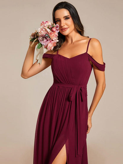 ever ADA|Sweetheart Neckline Cold Shoulder Chiffon Bridesmaid Dress