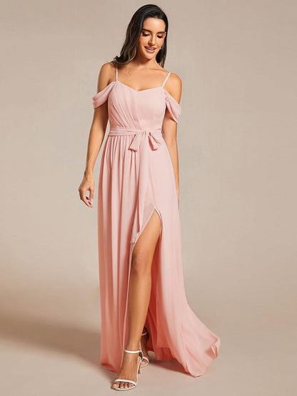 ever ADA|Sweetheart Neckline Cold Shoulder Chiffon Bridesmaid Dress