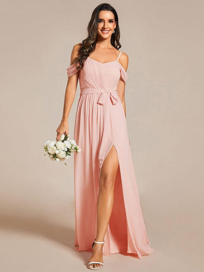 ever ADA|Sweetheart Neckline Cold Shoulder Chiffon Bridesmaid Dress