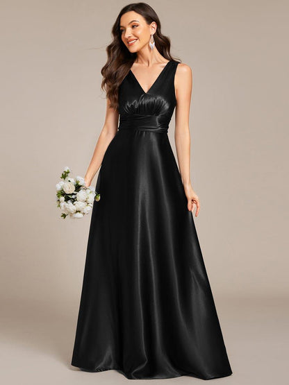 ever INDY|Satin Maxi Wedding Guest Dress with Pockets