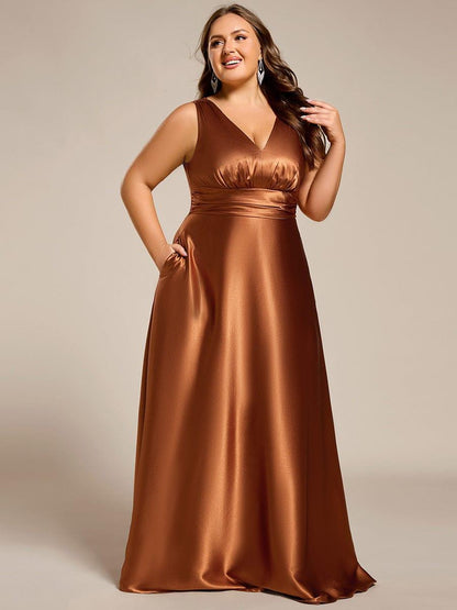 ever INDY|Satin Maxi Wedding Guest Dress with Pockets