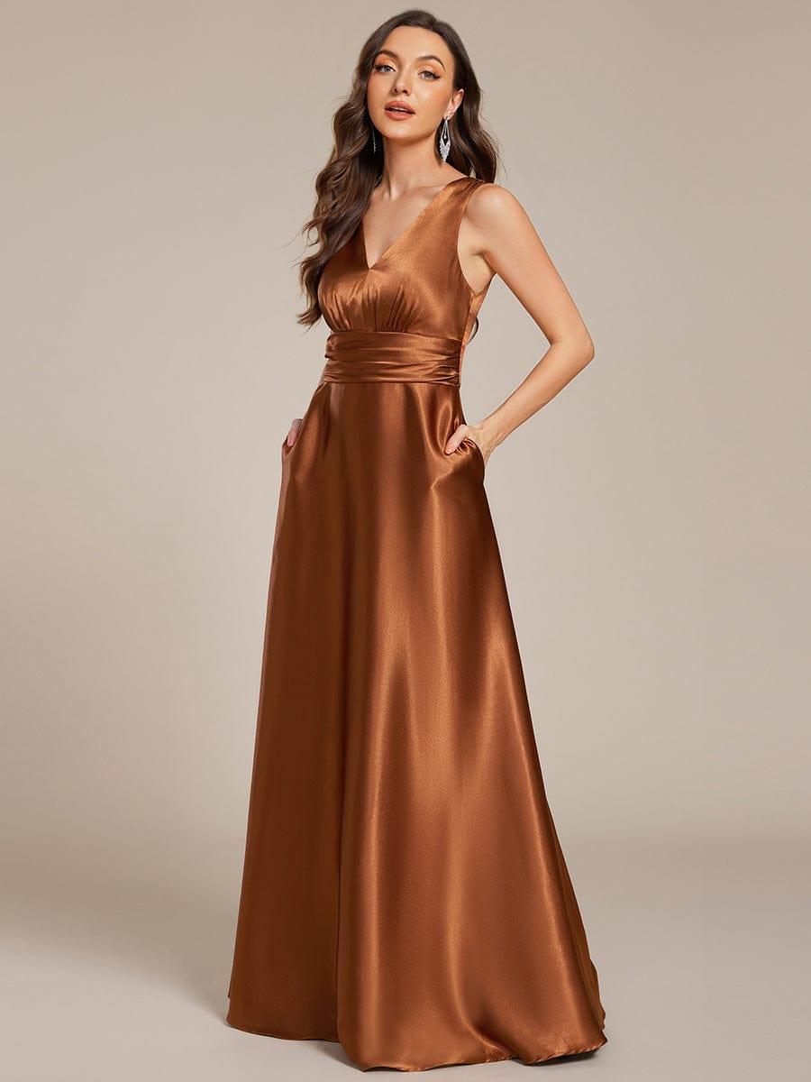 ever INDY|Satin Maxi Wedding Guest Dress with Pockets
