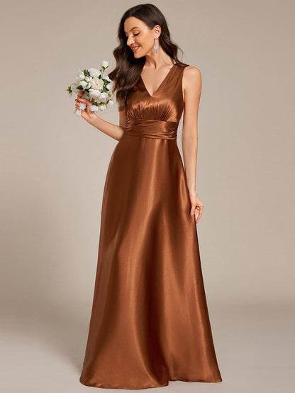 ever INDY|Satin Maxi Wedding Guest Dress with Pockets