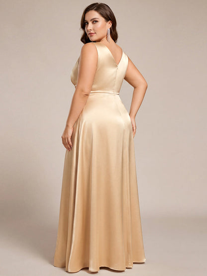 ever INDY|Satin Maxi Wedding Guest Dress with Pockets