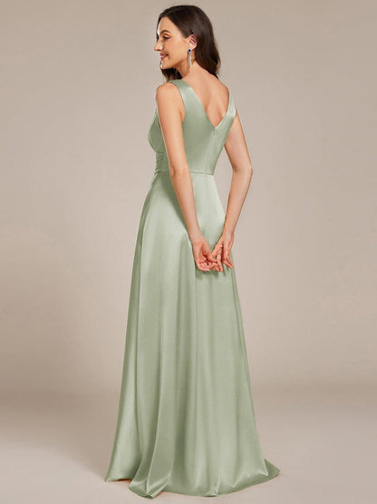ever INDY|Satin Maxi Wedding Guest Dress with Pockets