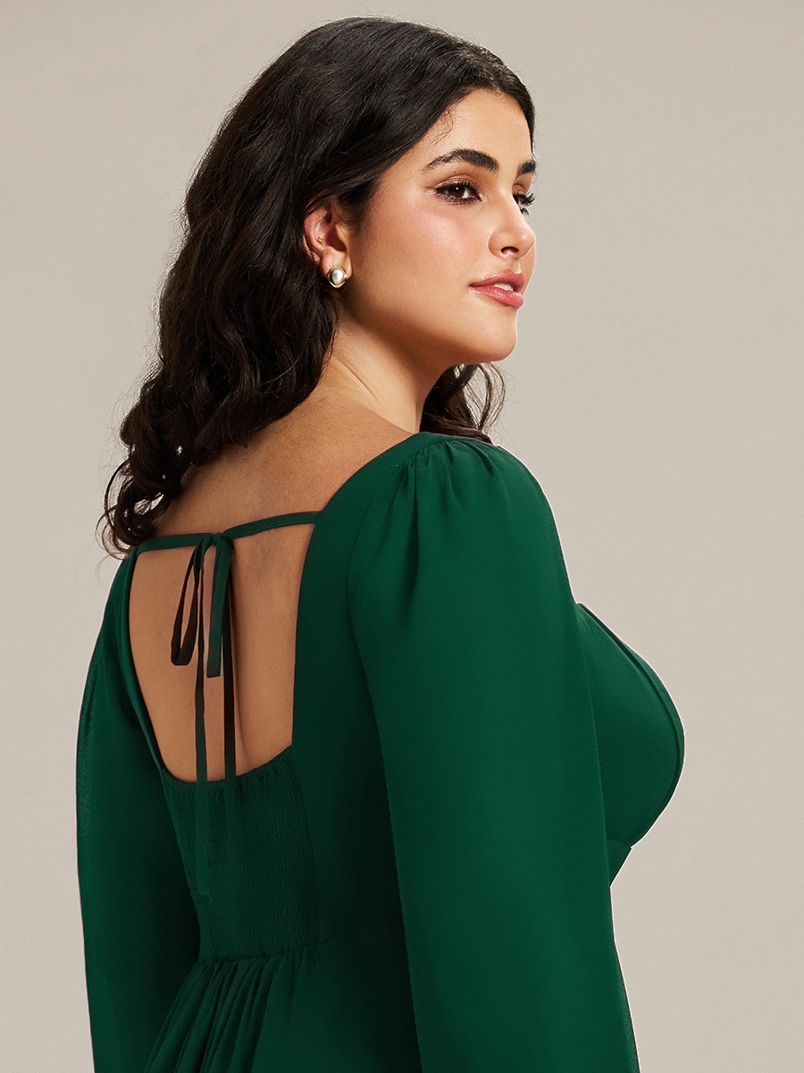 ever LYDIA|See-through Chiffon Lantern Sleeve Bridesmaid Dress