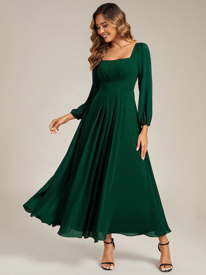 ever LYDIA|See-through Chiffon Lantern Sleeve Bridesmaid Dress