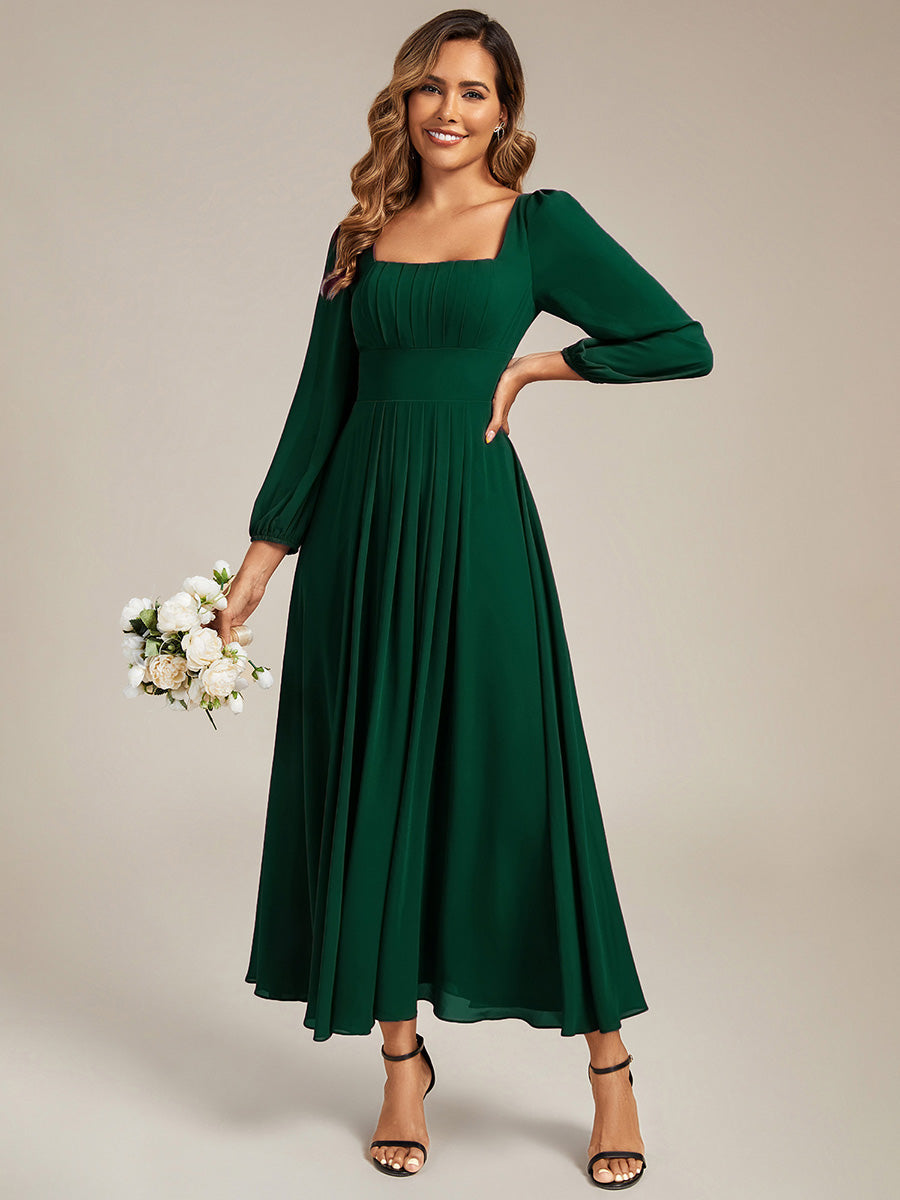 ever LYDIA|See-through Chiffon Lantern Sleeve Bridesmaid Dress