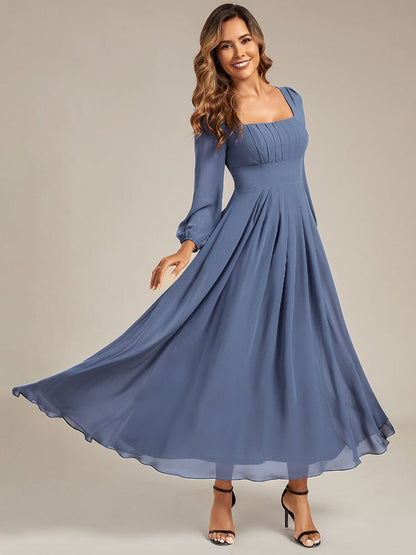 ever LYDIA|See-through Chiffon Lantern Sleeve Bridesmaid Dress