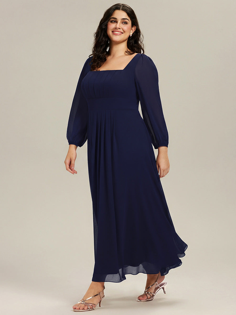 ever LYDIA|See-through Chiffon Lantern Sleeve Bridesmaid Dress