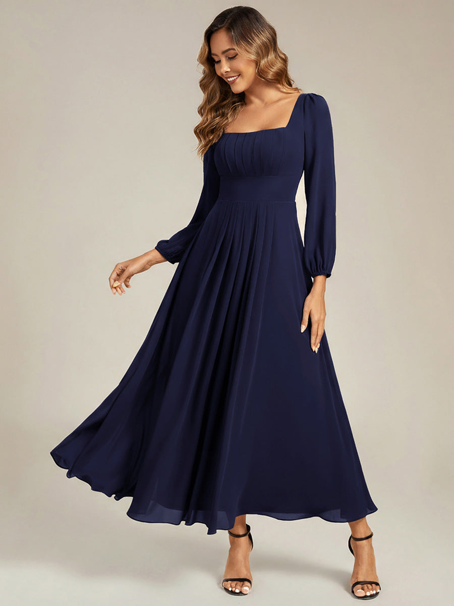 ever LYDIA|See-through Chiffon Lantern Sleeve Bridesmaid Dress