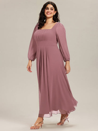 ever LYDIA|See-through Chiffon Lantern Sleeve Bridesmaid Dress