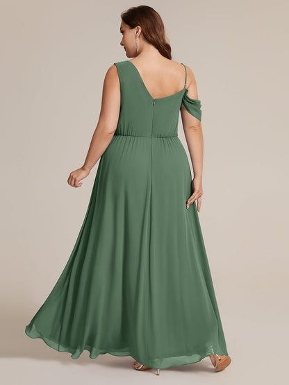 ever ERIKA|Thigh-High Slit Chiffon Dropped shoulders Bridesmaid Dress
