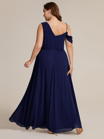 ever ERIKA|Thigh-High Slit Chiffon Dropped shoulders Bridesmaid Dress