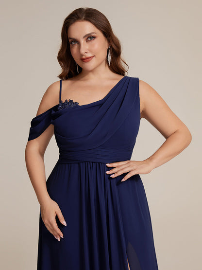 ever ERIKA|Thigh-High Slit Chiffon Dropped shoulders Bridesmaid Dress