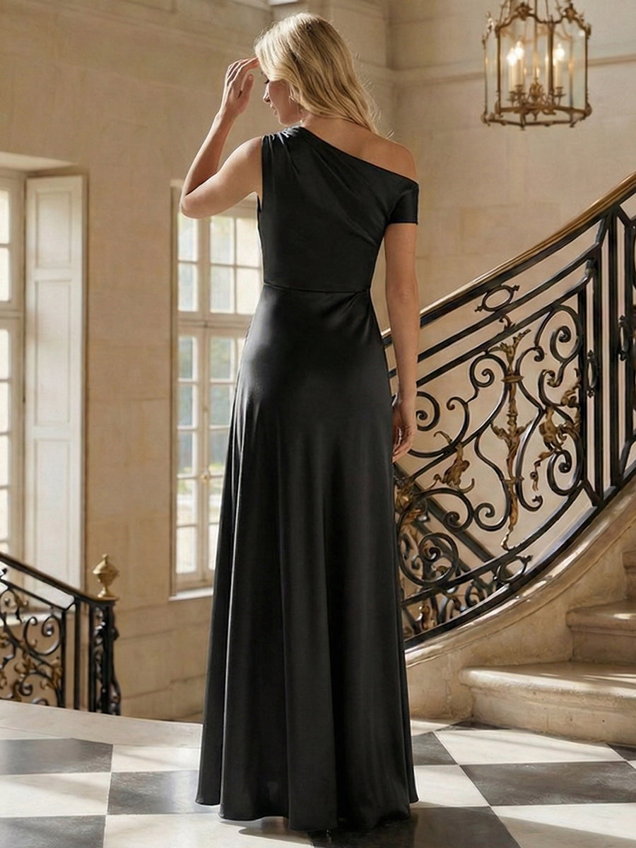 ever OPAL|Satin Drop Shoulder Sleeve Bridesmaid Dress
