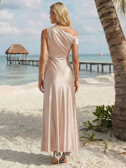ever OPAL|Satin Drop Shoulder Sleeve Bridesmaid Dress