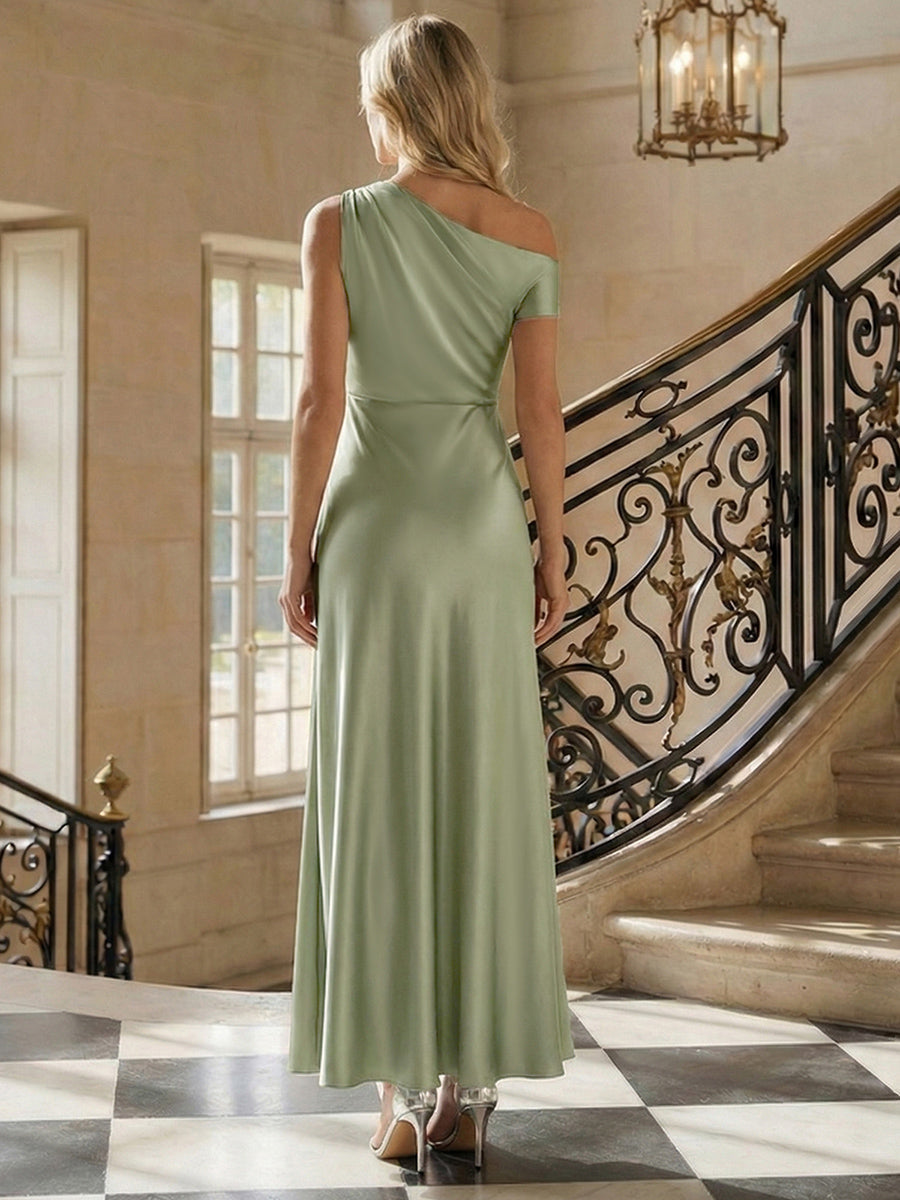 ever OPAL|Satin Drop Shoulder Sleeve Bridesmaid Dress