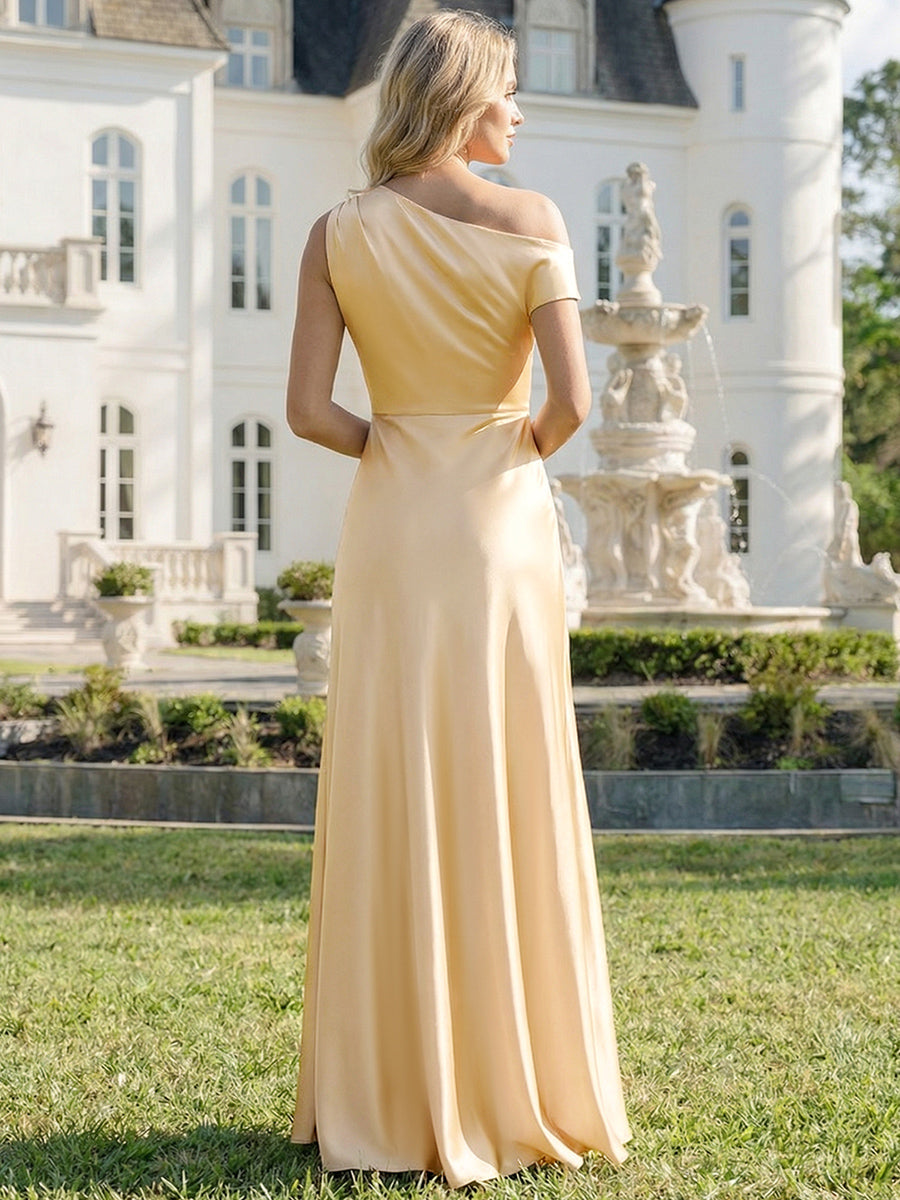 ever OPAL|Satin Drop Shoulder Sleeve Bridesmaid Dress