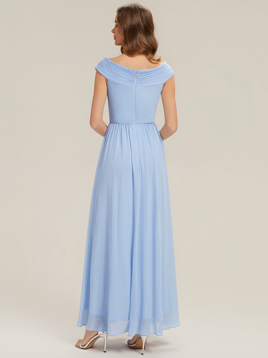 ever NEMI|Pleated Chiffon Cap Sleeve Bridesmaid Dress