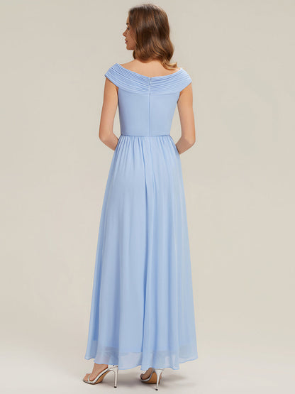ever NEMI|Pleated Chiffon Cap Sleeve Bridesmaid Dress