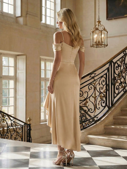 ever BREE|Satin Spaghetti strap Sleeve Mermaid Bridesmaid Dress