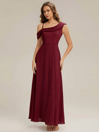 Side Slit Chiffon Sleeveless Bridesmaid Dress