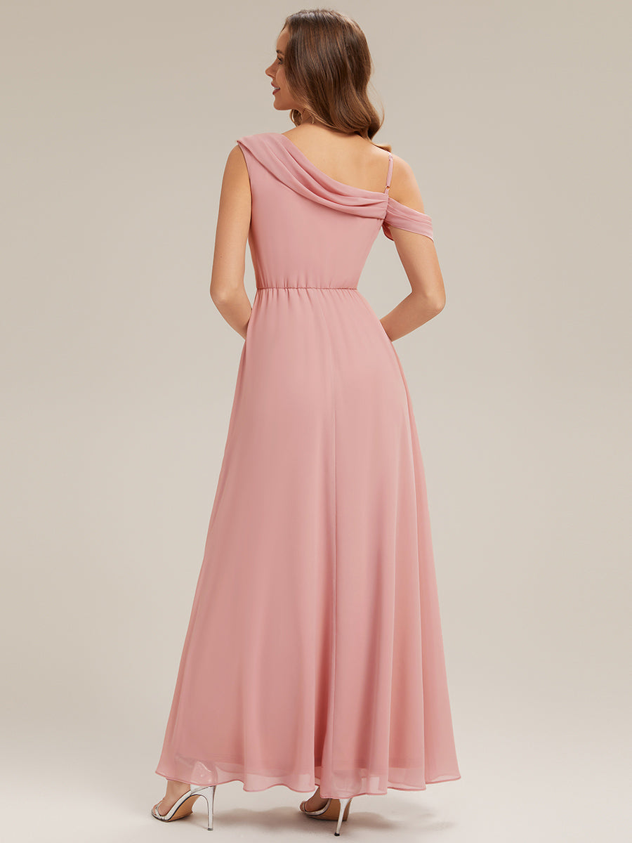 Side Slit Chiffon Sleeveless Bridesmaid Dress
