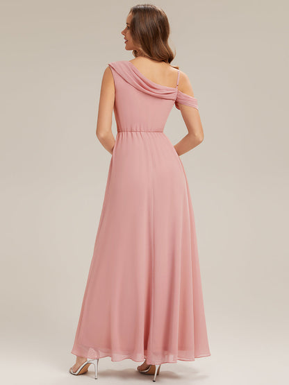 Side Slit Chiffon Sleeveless Bridesmaid Dress