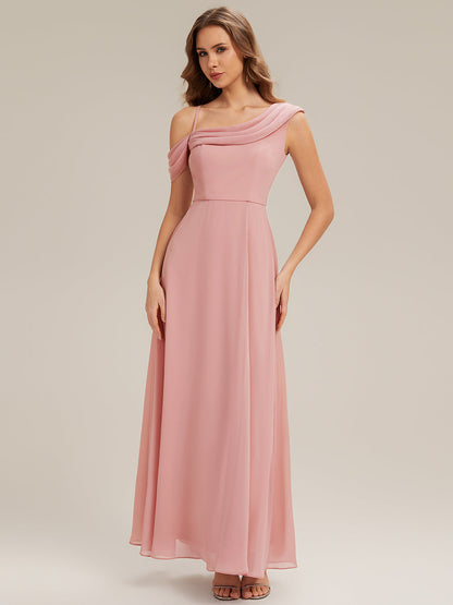 Side Slit Chiffon Sleeveless Bridesmaid Dress