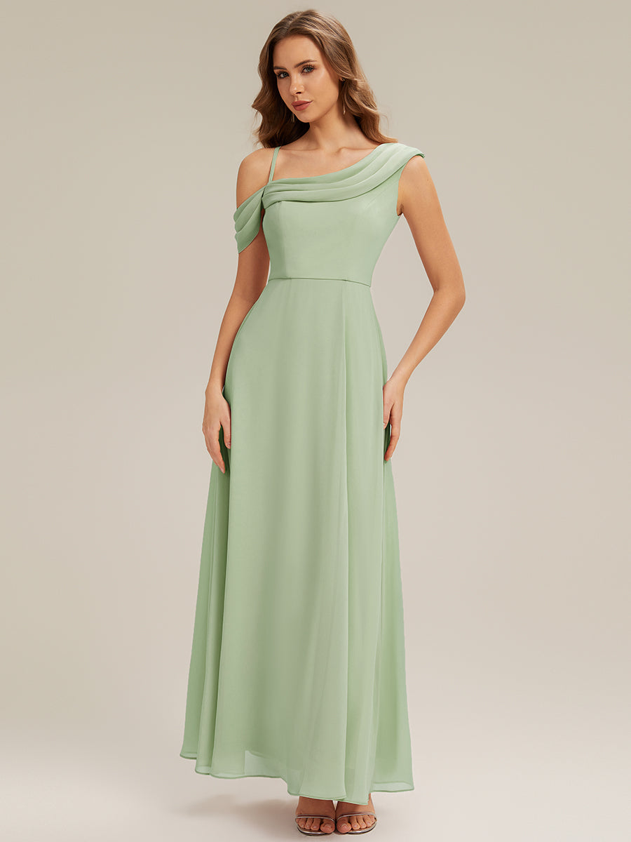 Side Slit Chiffon Sleeveless Bridesmaid Dress