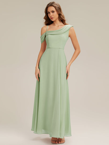 Side Slit Chiffon Sleeveless Bridesmaid Dress