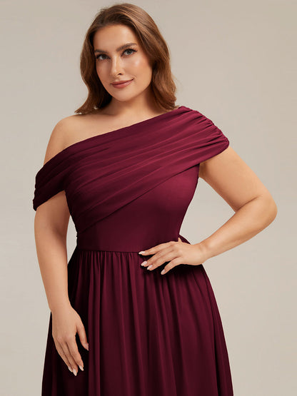 Gathered Chiffon Off the Shoulder Bridesmaid Dress