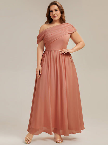 Gathered Chiffon Off the Shoulder Bridesmaid Dress