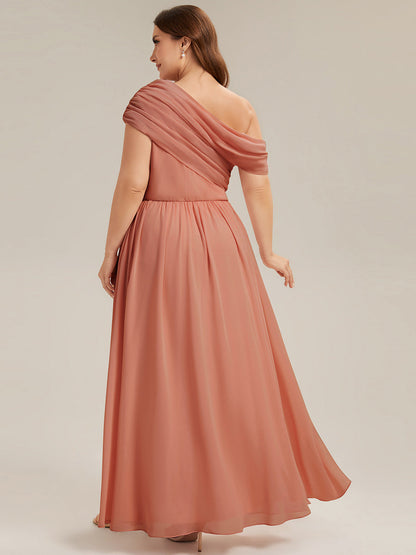 Gathered Chiffon Off the Shoulder Bridesmaid Dress