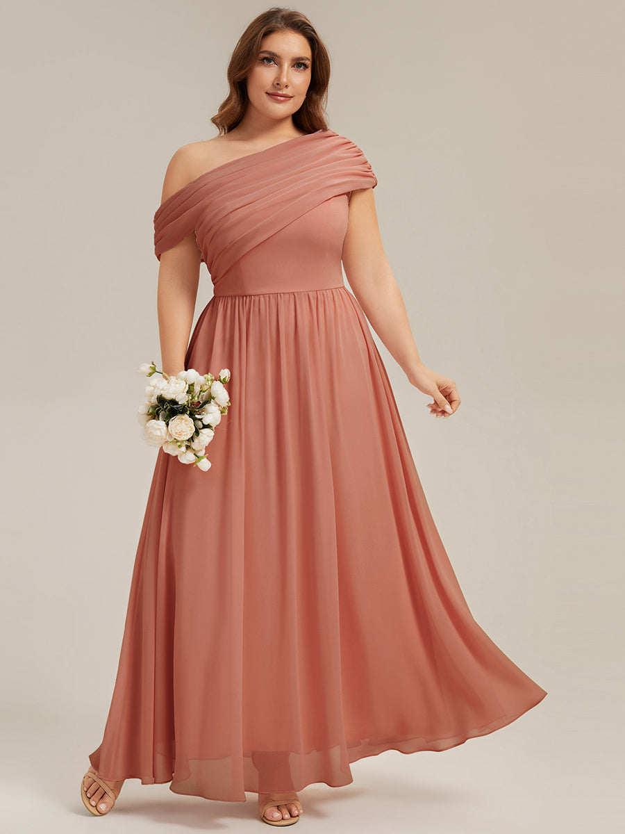 Gathered Chiffon Off the Shoulder Bridesmaid Dress