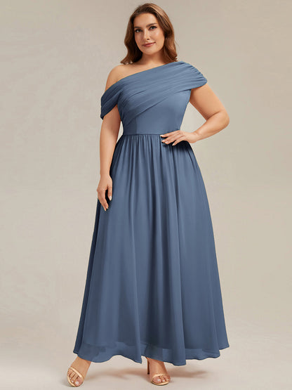 Plus Size Gathered Chiffon Bridesmaid Dress