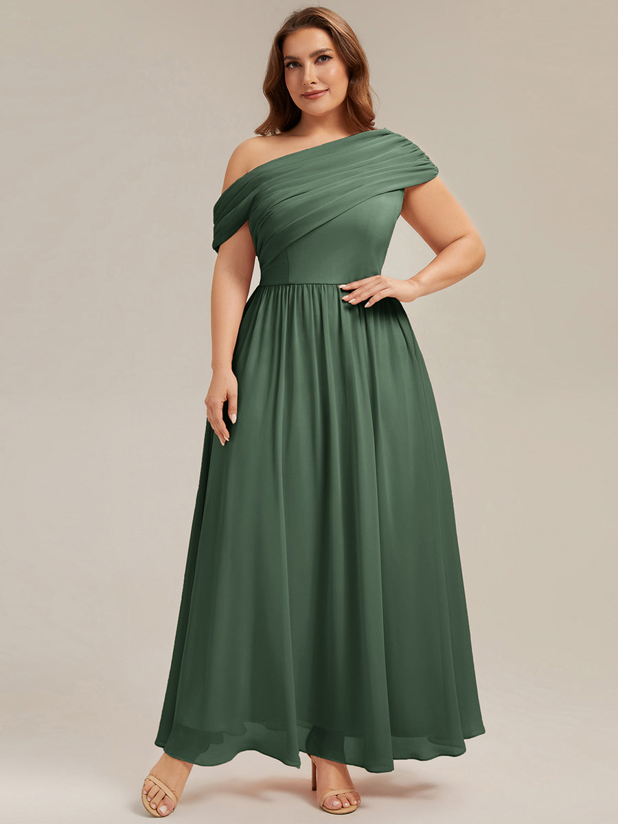 Gathered Chiffon Off the Shoulder Bridesmaid Dress