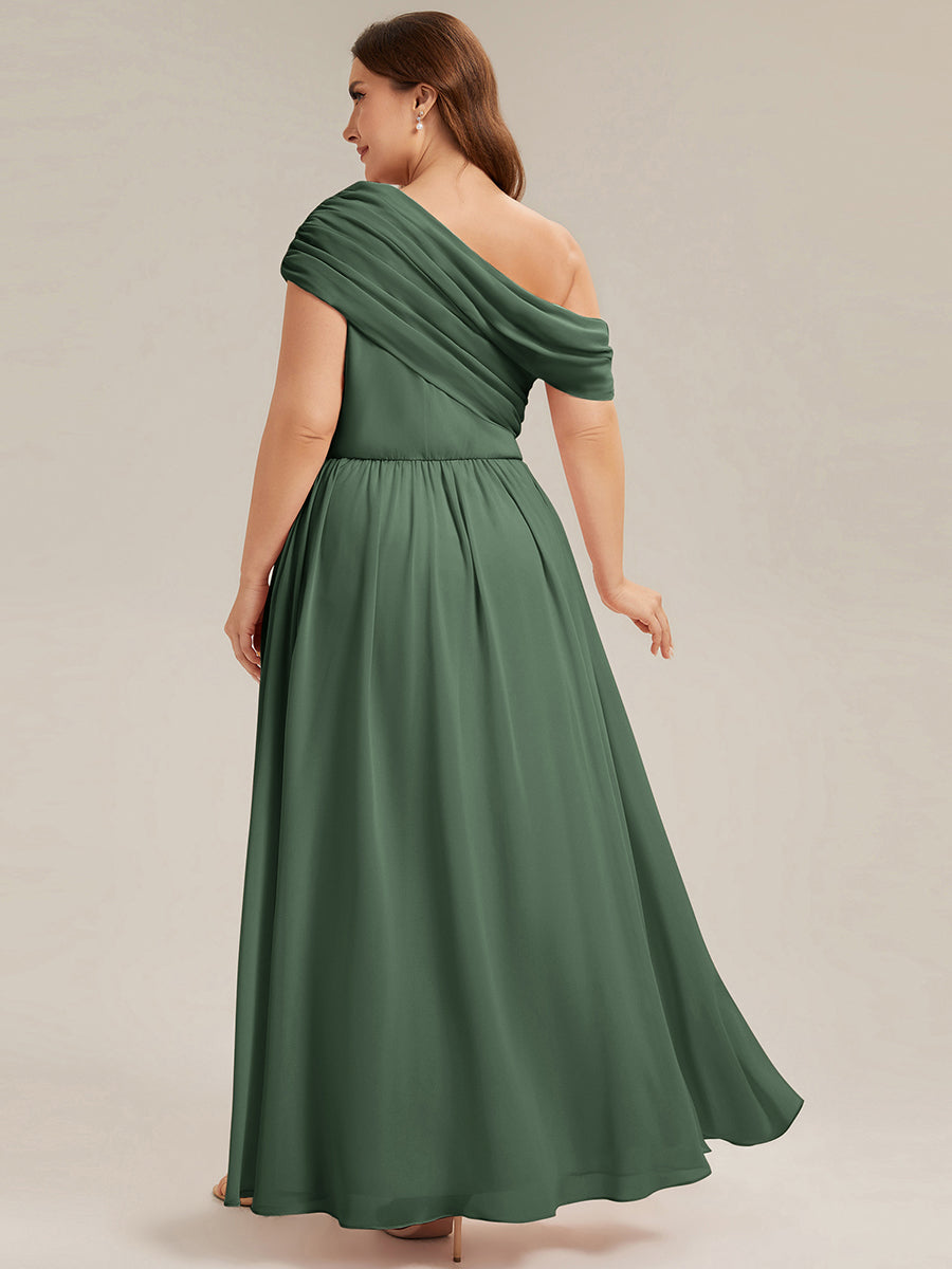 Gathered Chiffon Off the Shoulder Bridesmaid Dress