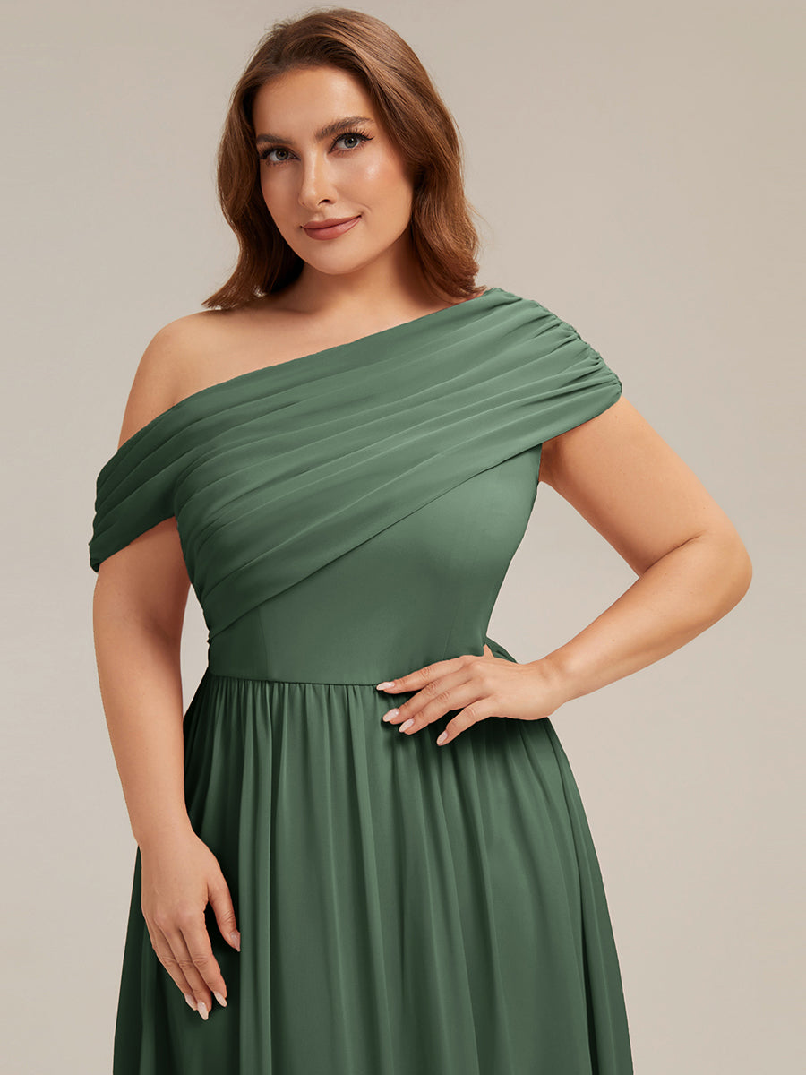 Gathered Chiffon Off the Shoulder Bridesmaid Dress