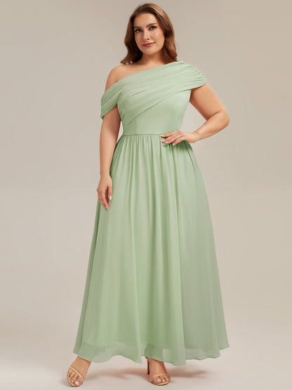 Gathered Chiffon Off the Shoulder Bridesmaid Dress