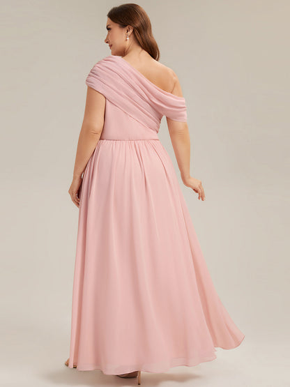 Gathered Chiffon Off the Shoulder Bridesmaid Dress