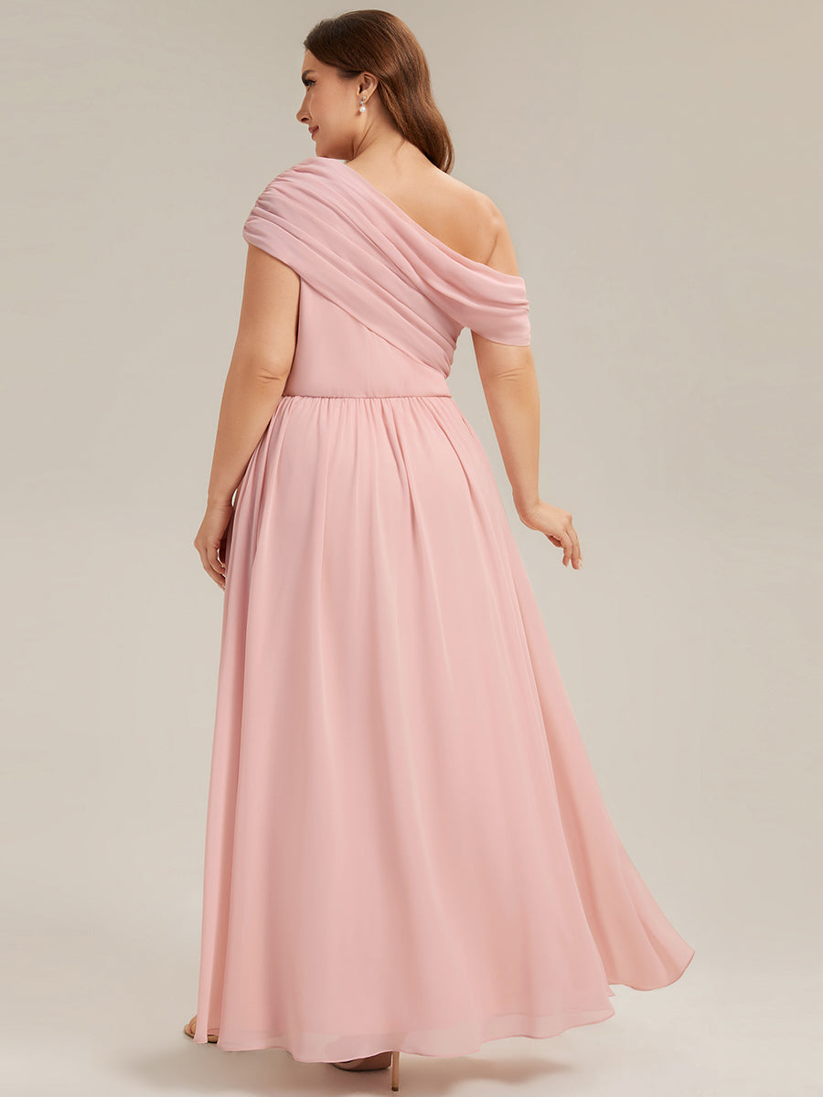 Plus Size Gathered Chiffon Bridesmaid Dress