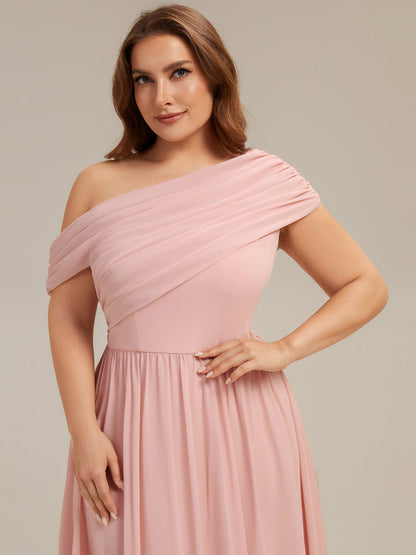 Gathered Chiffon Off the Shoulder Bridesmaid Dress